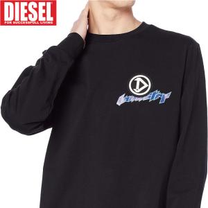 S/新品 DIESEL ディーゼル ロゴ Tシャツ T-JUST-LS-E1 メンズ レディース ブランド カットソー ブラック｜cpdonline-store