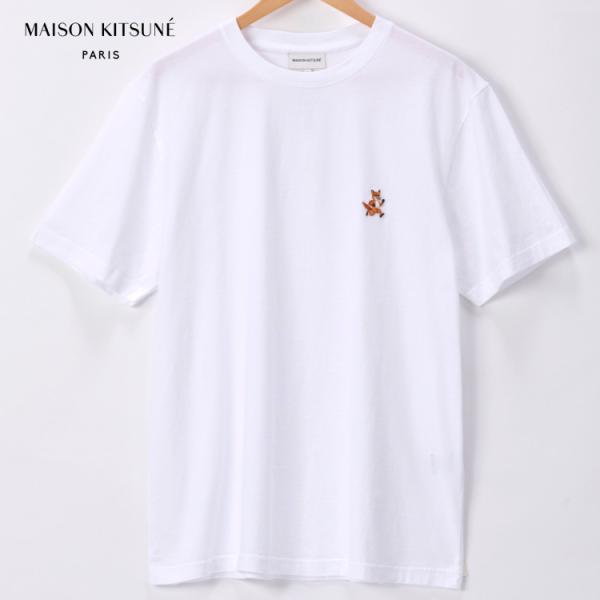 MAISON KITSUNE Tシャツ 半袖 Lサイズ 白 ホワイト メンズ メゾンキツネ スピーデ...