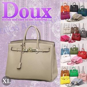 牛革 ハンドバッグ DOUX BAG レディース ショルダー ストラップ ポケット 選べる カラー XLサイズ｜cpmania