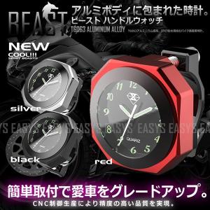 ビースト ハンドル ウォッチ 防水 時計 クロック 汎用 バイク 自転車 handle watch BEAST｜cpmania