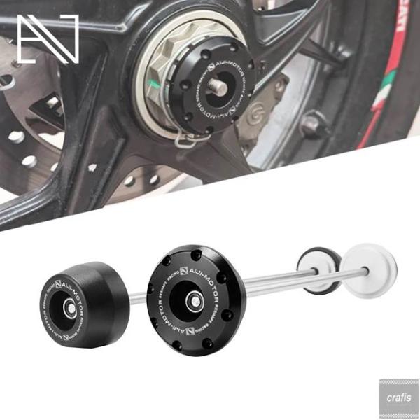 並行輸入品 オートバイフロントリアホイールアクスル クラッシュスライダー Ducati Monste...