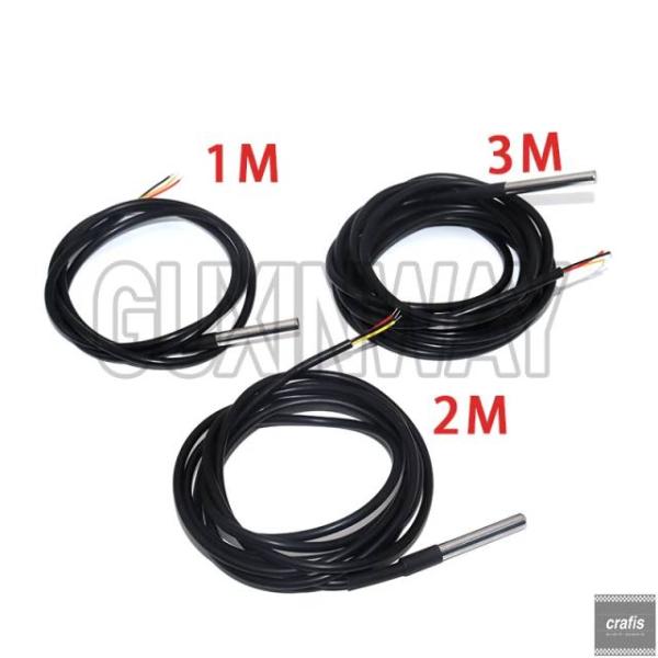 並行輸入品 ステンレス防水DS18b20 1 2 3Mネジ式温度プローブ温度センサー18B20ケーブ...