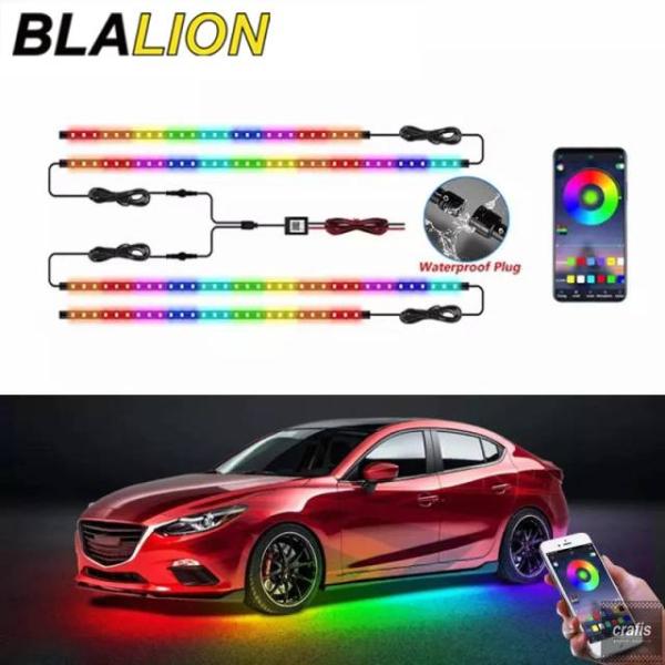 並行輸入品 フレキシブルカーアンダーグローライト ストリップ 12V LED アンダーボディ アンビ...