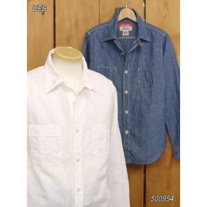 ウエス ues シャンブレーワークシャツ No 500954 シャンブレー ホワイト