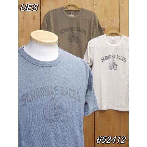 ウエス SCRAMBLE RACES Tシャツ グレー オフホワイト オリーブ 652412