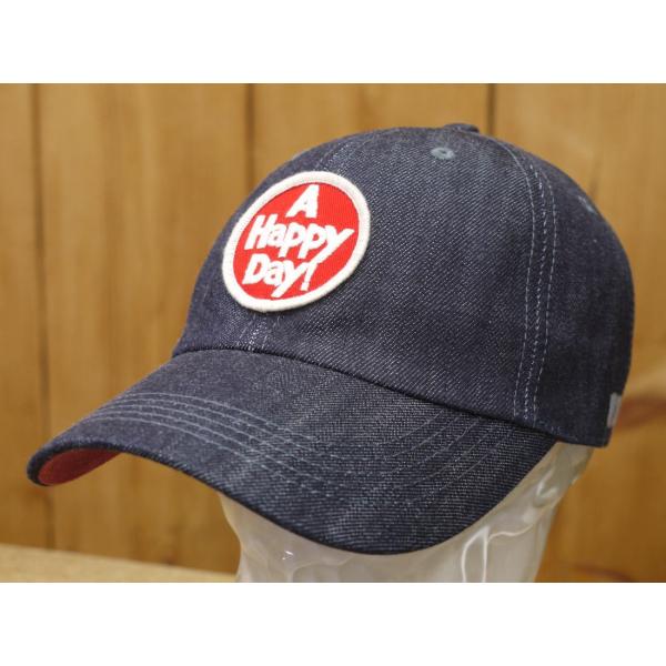 UES ウエスデニムキャップ 82DC A HAPPY DAY レッド ベースボールキャップ