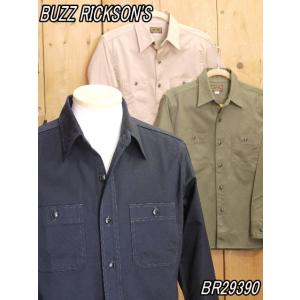 バズリクソンズ ヘリンボーンワークシャツ BR29390 ブラック ベージュ オリーブ buzzri...