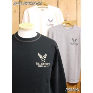 バズリクソンズ US AIR FORCE サーマルTシャツ グレー ブラック ナチュラル BR674...