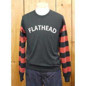 フラットヘッド Tシャツ THE FLAT HEAD BTL-09W ボーダー長袖Ｔシャツ ブラック...