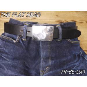 フラットヘッド FN-BE-L001 サドルレザープレーンバックルベルト ブラック theflath...