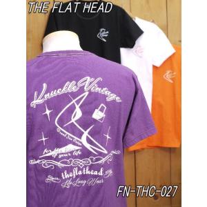 フラットヘッド Tシャツ FN-THC-027 KNUCKLE 丸胴半袖 Tシャツ パープル ブラッ...