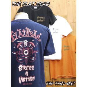 フラットヘッド Tシャツ FN-THC-037 BIKERS&amp;VINTAGE 丸胴半袖Tシャツ ホワ...