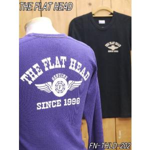 フラットヘッド ロンT FN-THLD-202 FH FLYING WHEEL サーマル長袖Tシャツ パープル ブラック theflathead｜craft-ac