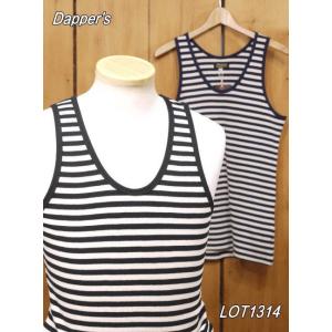 ダッパーズ ワッフルボーダータンクトップ dappers LOT1314