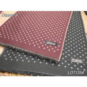 ダッパーズ  ドット カシミンクスカーフ ワイン ブラック メンズマフラー dappers LOT1...