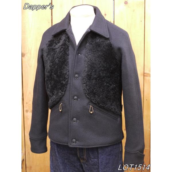ダッパーズ クラシカルムートン×メルトン コンビスポーツジャケット dappers LOT1514 ...