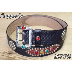 ダッパーズ×エースウエスタンベルト LOT1716 1940'sスタイル スタッズベルト ブラック ...