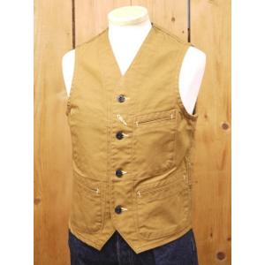 シュガーケーン 13oz ブラウンダックワークベスト sugarcane sc14375｜craft-ac