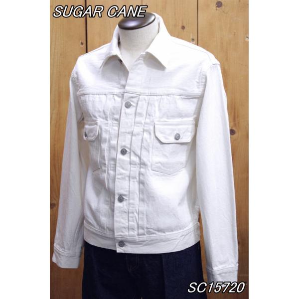 シュガーケーン 13oz. ホワイトデニムジャケット SC15720 1953モデル Gジャン su...