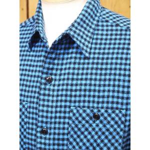 シュガーケーン ツイルチェック ネルワークシャツ  オフホワイト ブルー SC28229