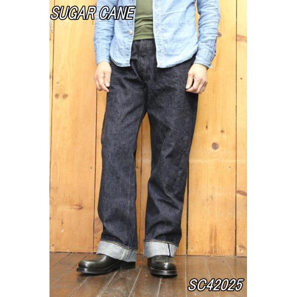 シュガーケーン 13oz.ウエストオーバーオールズ 2025モデル ワイドレッグデニム SC4202...