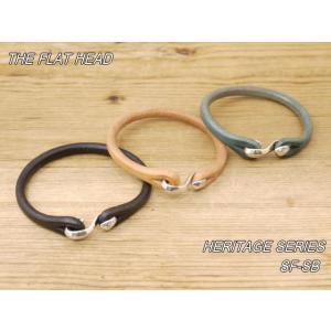 フラットヘッド SF-SB Sカン レザーブレスレット ブラック タン ブルー THE FLAT H...