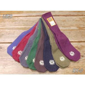 ウエス Ues ムラ糸3本撚り先染めソックス SX-0