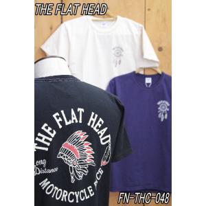 フラットヘッド Tシャツ FN-THC-048 MOTORCYCLE RACE 丸胴半袖Tシャツ ブ...