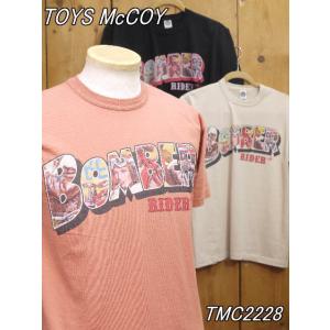 トイズマッコイ TMC2228 BOMBER RIDER Tシャツ キャロット ベージュ ブラック toysmccoy｜craft-ac