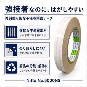 日東電工 再剥離可能両面テープ No.5000...の詳細画像1