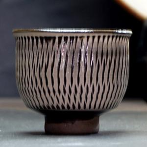 和食器 小鹿田焼 黒木昌伸窯 片口 小鉢 12cm 飛び鉋 外櫛目緑 : うつわ