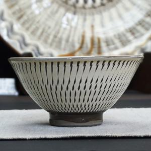 小鹿田焼（ontayaki) 飛び鉋 飛びカンナ 4.5寸皿 約Φ13.5cm : 虹八