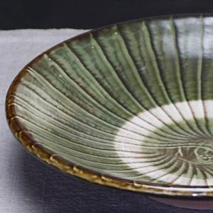 和食器 小鹿田焼 黒木昌伸窯 片口 小鉢 12cm 飛び鉋 外櫛目緑 : うつわ