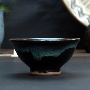 茶道具 茶碗 濱田 晋作 造 益子焼 黒釉茶碗 : 茶道具専門店 (有)菊池 