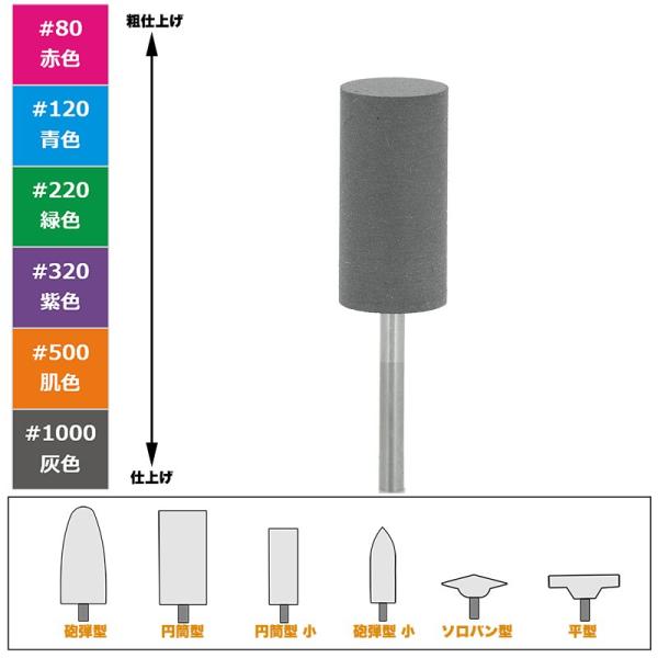 松風 セラミックポイント #1000 灰 円筒 大 （10×20）