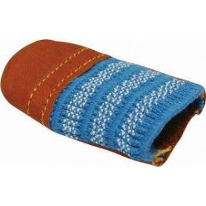 皮製指サック 茶 薄 細