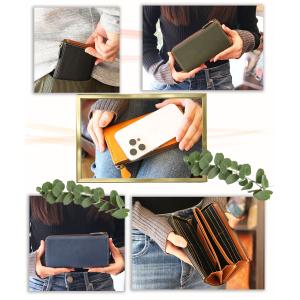 小さい長財布 栃木レザー 財布 レディース メ...の詳細画像3