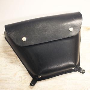 SR400専用レザーサイドバッグ（薄型・純正対応タイプ）黒｜crafta-leather