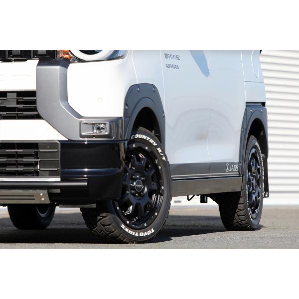 【JAOS】フェンダーガーニッシュ type-X 塗装品 マットブラック デリカミニ用