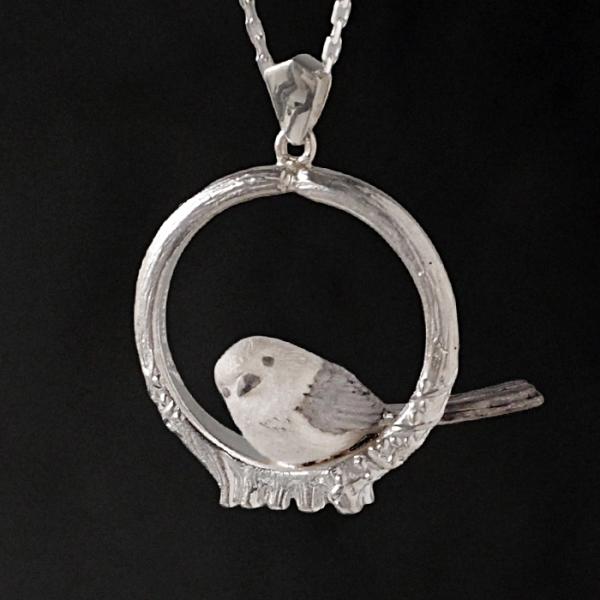 naturama(ナチュラマ) 枝にとまる シマエナガ ペンダント シルバー925 AramaRoo...