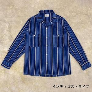 graphzero（グラフゼロ） アロハシャツ 半袖 刺子 剣道着柄 インディゴ