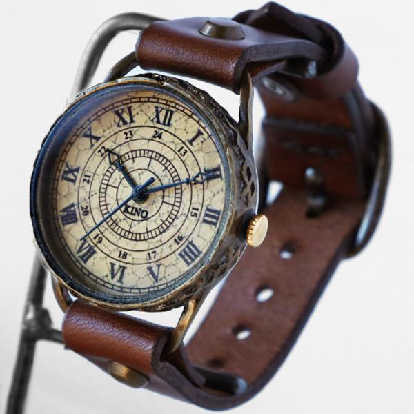 KINO(キノ) 手作り腕時計 クラック アンティーク ローマ数字 Mサイズ 真鍮 時計作家 木野内...