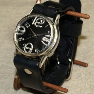 手作り腕時計 ハンドメイド 渡辺工房 On Time-SV メンズシルバー ブラック文字盤/メンズ レディース ユニセックス 男女兼用 ペアウォッチ お揃い