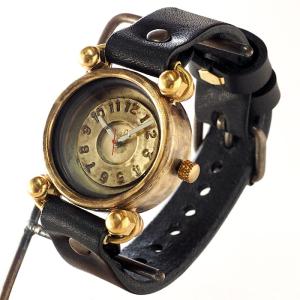 渡辺工房 手作り腕時計“FROG”ジャンボブラス ブラックチューブ/メンズ レディース ユニセックス 男女兼用 ペアウォッチ お揃い