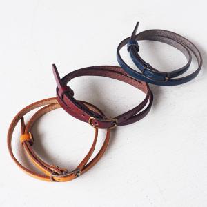 手作り腕時計 ハンドメイド vie(ヴィー) 栃木レザー Wブレスレット 5mm 付け替え2重巻きベルト/ベルト ブレスレット 本革 牛革 真鍮
