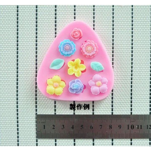 シリコンモールド　デコパーツ製作モールド　花7種　葉っぱ2種