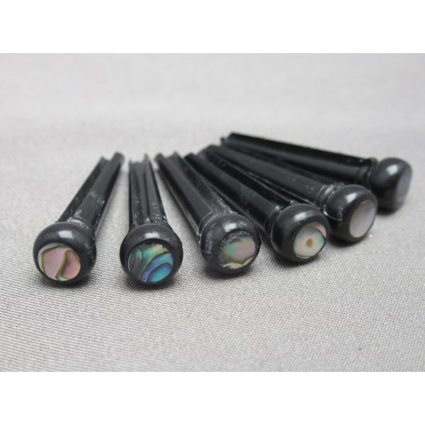 YAMAHAのカスタムっぽいプラスチック製　アバロン貝ドットブリッジピン　ブラック