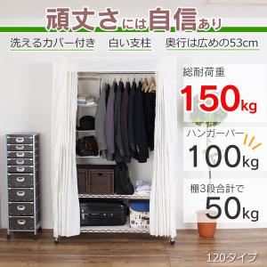 カバー付き ハンガーラック 頑丈 耐荷重150...の詳細画像1