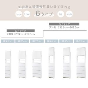 ランドリー収納 突っ張り 薄型 ラック 幅60...の詳細画像3