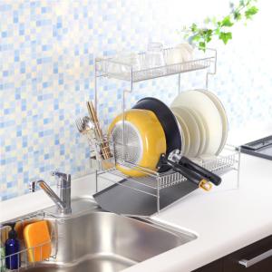 水切りラック 頑丈 2段 ステンレス ワイド ...の詳細画像1